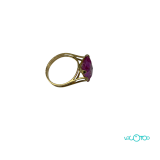 Anillo Oro 18k con Piedra Rosa