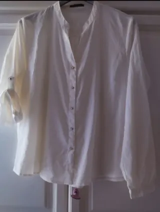 Blusa blanca manga larga