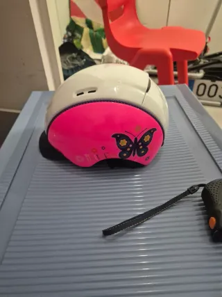 Casco equitación infantil blanco y rosa