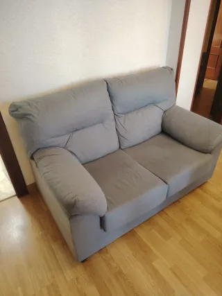 Sofá de tela gris 2 plazas