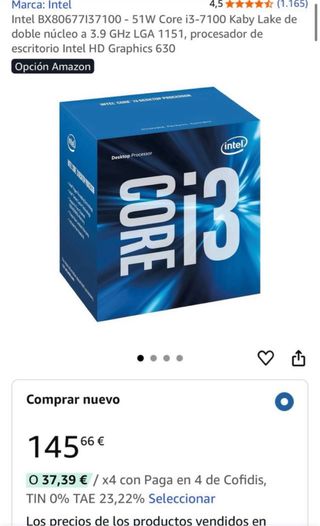 Placa Base ASRock Q270 +
Procesador Intelcore I3
