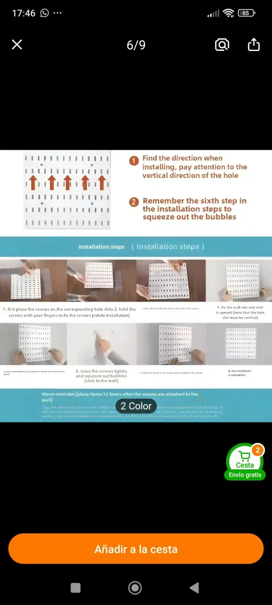 Pannello organizzatore nero in plastica