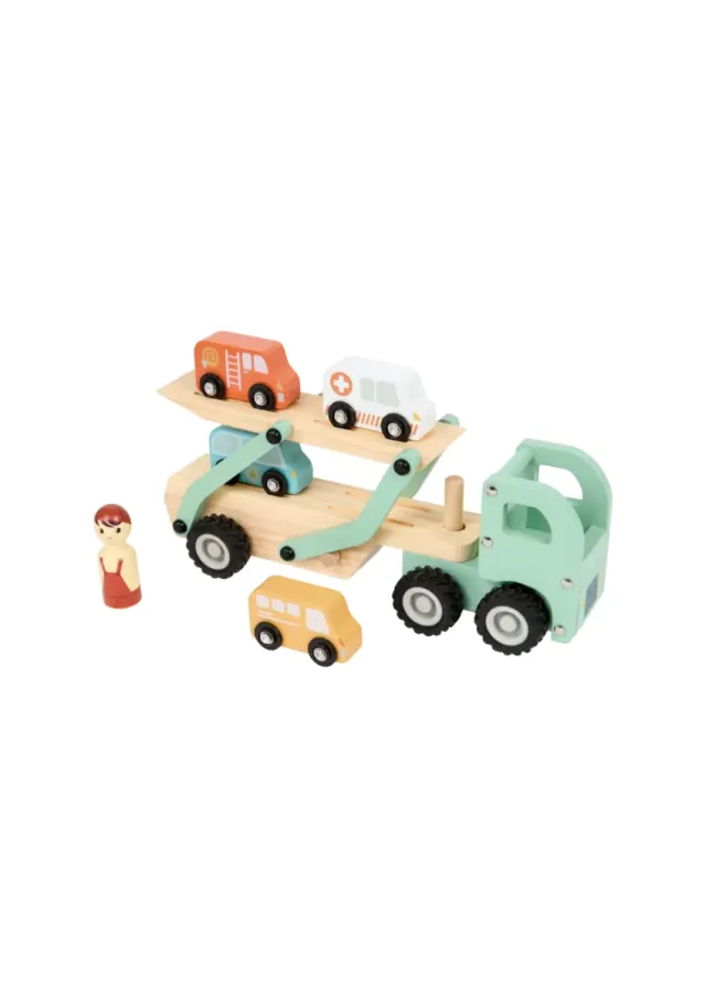 Jueguete de madera Transportador de coches NUEVO