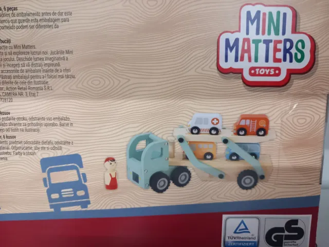 Jueguete de madera Transportador de coches NUEVO