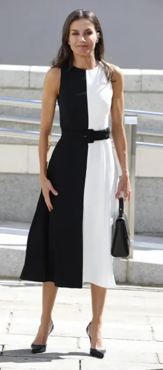 Vestido Mango Bicolor Letizia Ortiz