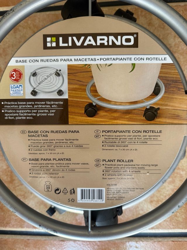 Base para macetas con ruedas Livarno