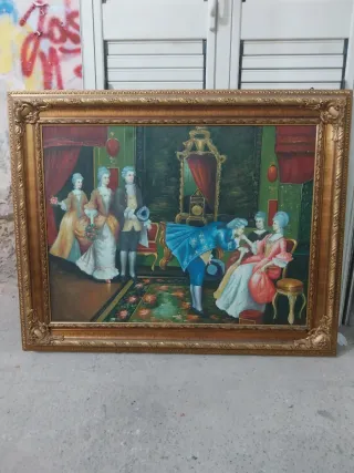 Dipinto olio su tela barocco vintage 

