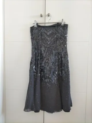 Vestido de fiesta lentejuelas gris