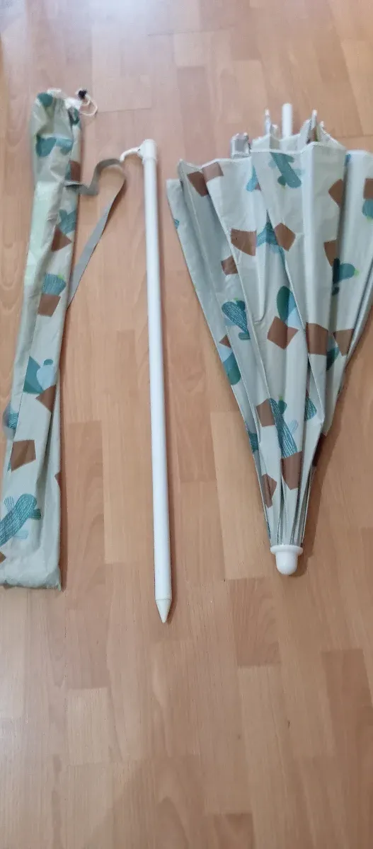 Parasol de playa con funda y palo