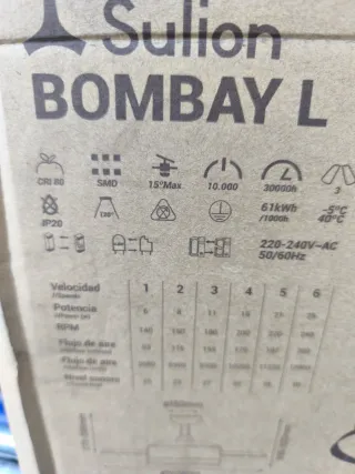 Lámpara Ventilador Plata y Transparente