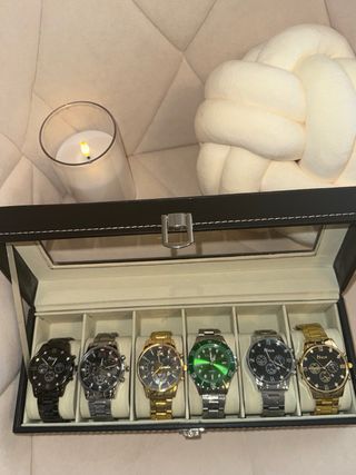 Juego 6 relojes en caja, nuevos