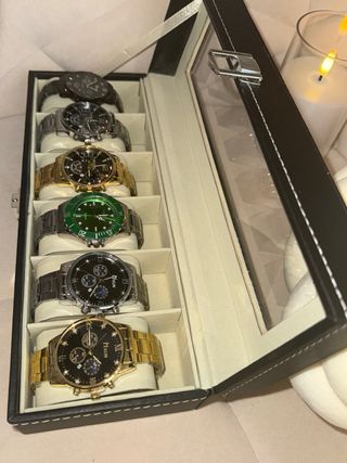 Juego 6 relojes en caja, nuevos