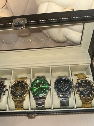 Juego 6 relojes en caja, nuevos