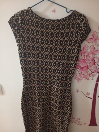 Vestido bonito estampado rombos cremallera