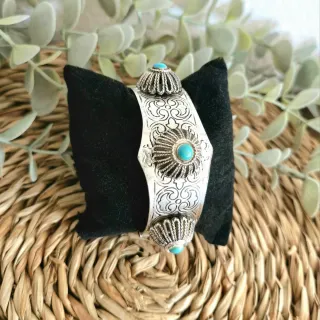 Pulsera Bereber Plata Turquesa