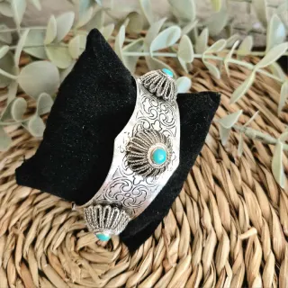 Pulsera Bereber Plata Turquesa