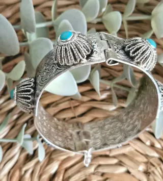 Pulsera Bereber Plata Turquesa