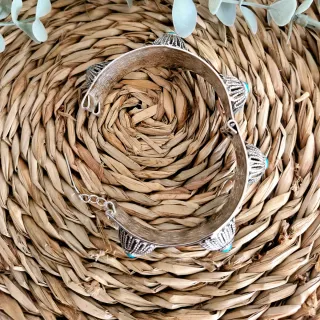 Pulsera Bereber Plata Turquesa