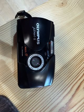 Olympus mju-II Cámara Compacta Negra anlogica 