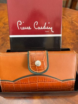 Cartera Pierre Cardin Mujer Marrón/Verde Sin Usar