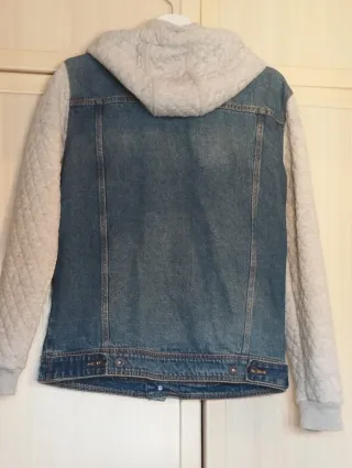 Cazadora vaquera Pull&Bear capucha gris M
