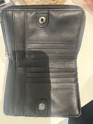 Cartera Mandarina Duck Piel Negra Nueva