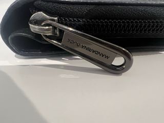 Cartera Mandarina Duck Piel Negra Nueva