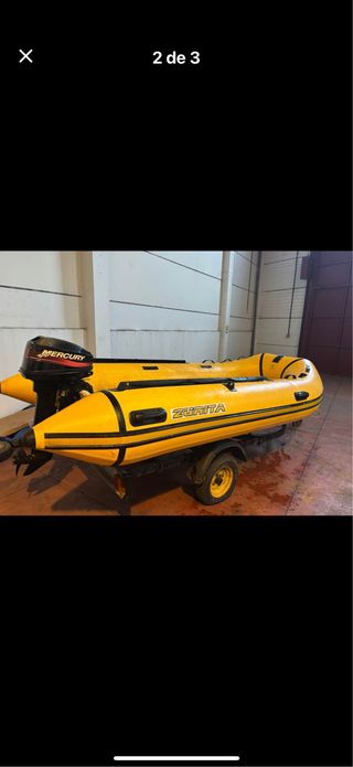Zodiac 3.90 con motor, remos y ancla