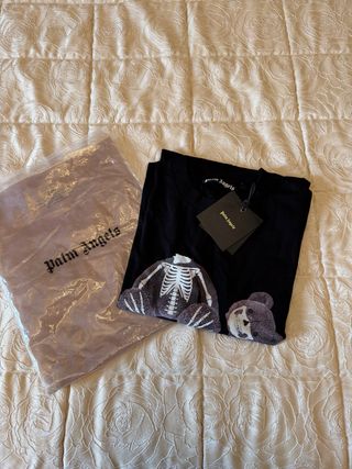 Palm Angels T-shirt Skeleton Bear Nera L
