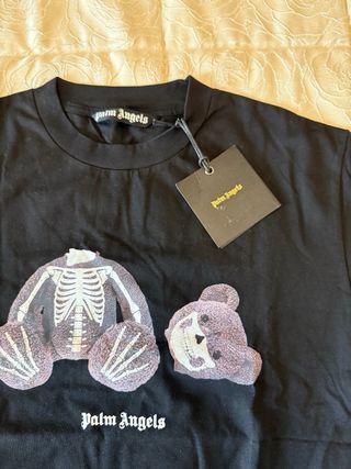 Palm Angels T-shirt Skeleton Bear Nera L