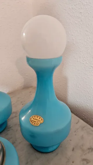 Juego tocador antiguo azul