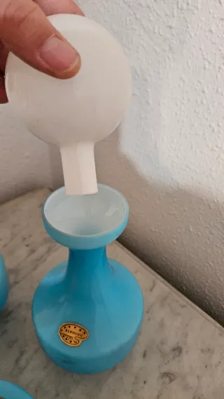 Juego tocador antiguo azul