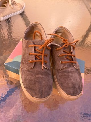 Zapatos niño piel vuelta gris ratón talla 34