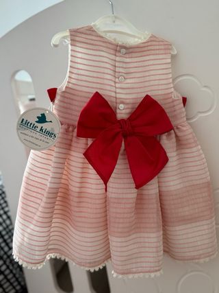 Vestido Niña Rojo y Blanco