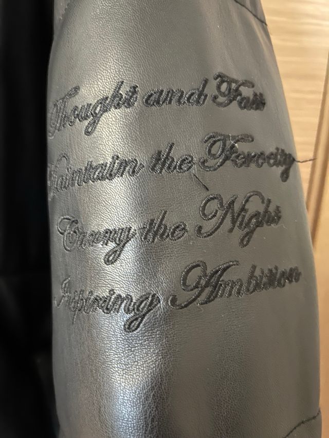 Zara Chaquetón Negro Piel Sintética