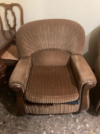 2 sillones de 1 plaza con sillas a juego Marrón