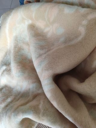 Coperta matrimoniale in lana beige