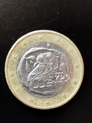 Moneda 1 Euro Grecia Búho 2002