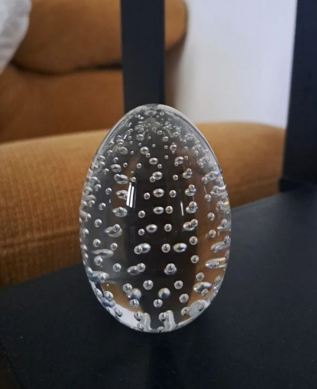 Raro Fermacarte uovo Murano Seguso vintage bolle