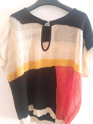 Jersey Zara Punto Multicolor Talla Única
