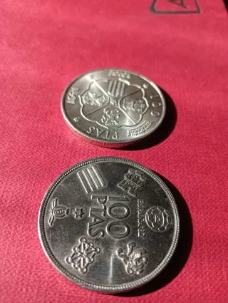 2 Monedas  100 Pesetas España