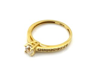 sortija oro 18k con piedra con circonita t. 16 (17,84 mm)