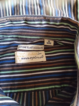 Camicia Uomo Righe Blu e Marroni