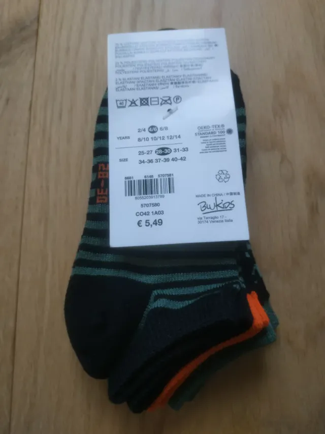 Calze per bambini 3 paia taglia 28-30