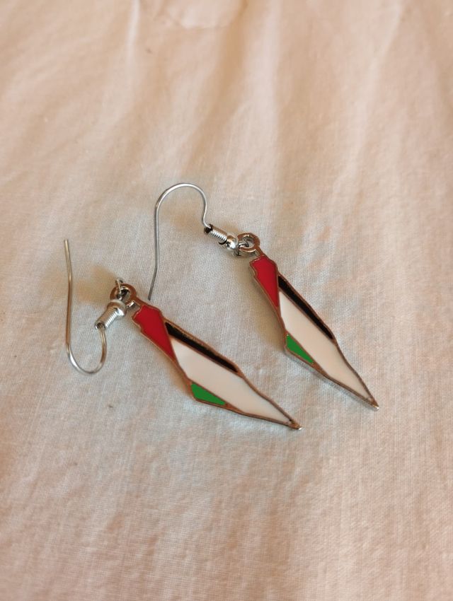 Pendientes bandera Palestina de Acero