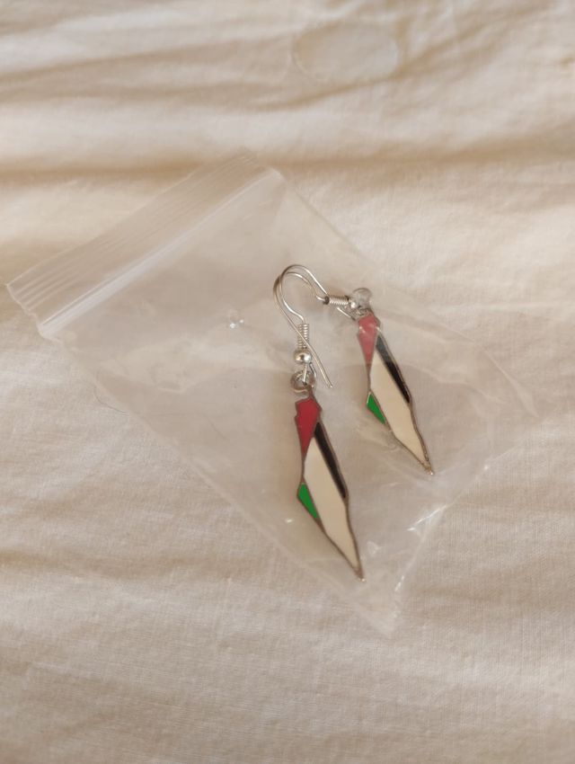 Pendientes bandera Palestina de Acero