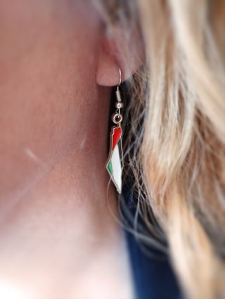 Pendientes bandera Palestina de Acero
