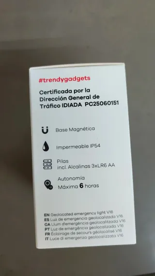 Luz de emergencia V16 geolocalizada