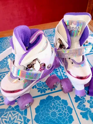 Pattini a rotelle bimba con protezioni e luci