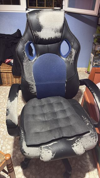 Silla Gaming Desgastada Negra y Azul